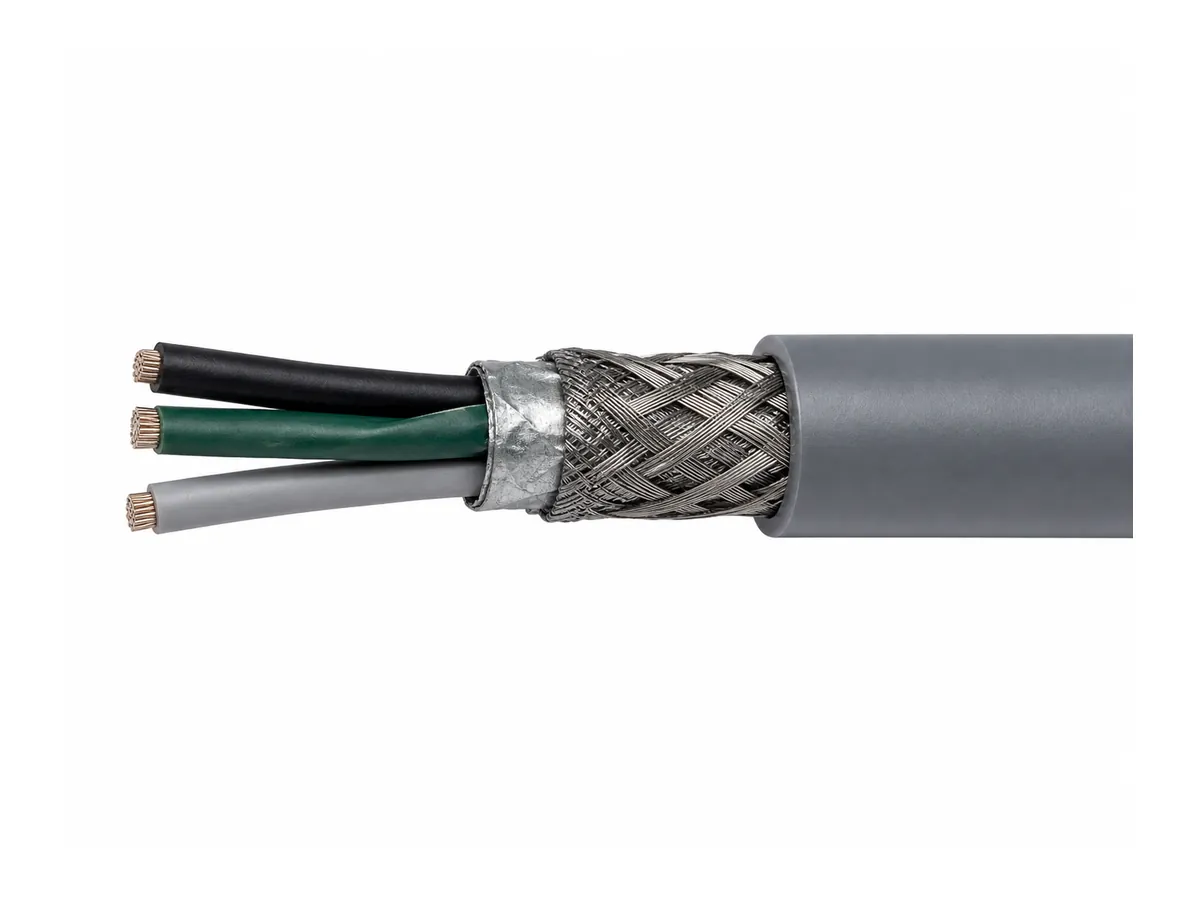 shielded drag chain control cable cutaway conductor detail